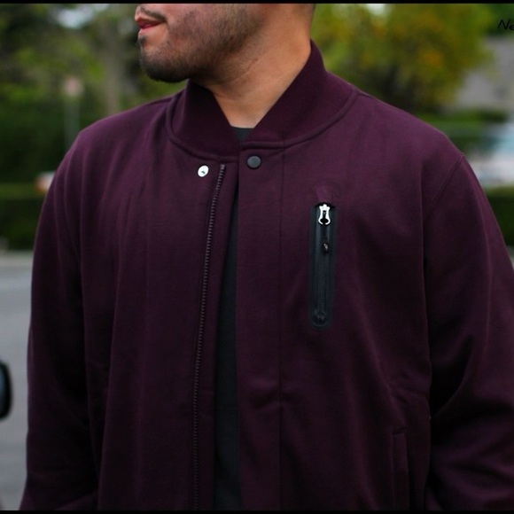 Nike Other - Nike Sportswear Maroon Fleece Destroyer Bomber Jacket L